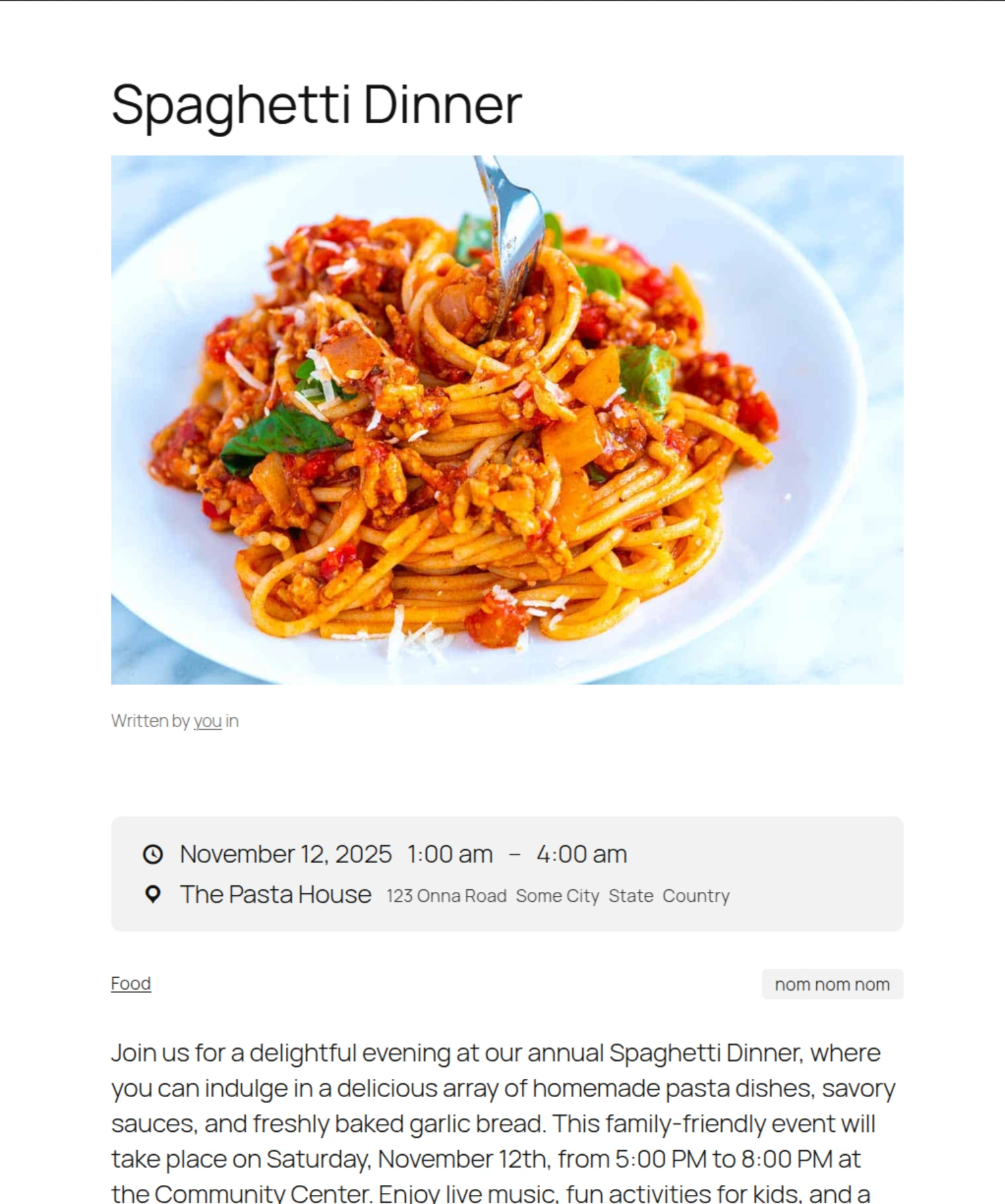 Calendar+ Single Event Details View.